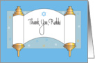 Thank you to Rabbi with Parchment Scroll and Star of David card