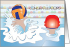 Congratulations to Water Polo Player with Red Capped Player and Ball card