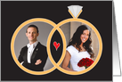 Wedding with Custom Photos of Bride & Groom, RIngs & Heart card