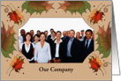 Business Thanksgiving Leaves Custom Photo with Company Name card