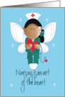 Hand Lettered Nurses Day 2024 Nursing is Art of Heart with Nurse Angel card