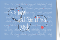 National Nurse Practitioner Week, Stethoscope & Character Words card