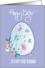 Hand Lettered Easter Dear Grandma Floral Easter Egg with Hearts card