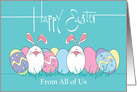 Easter from All of Us, Decorated Easter Eggs & White Bunnies card