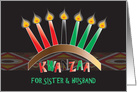 Kwanzaa for Sister & Brother in Law, Kinara & Colorful Candles card