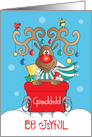 Christmas for Grandchild, Reindeer in Red Sleigh & Ornamented Antlers card