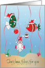 Christmas Greetings from Beach, Beach Chairs & Decorated Palm Tree card