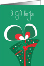Christmas Gift for You, Large Polka Dot Gift with Holly & Bow card