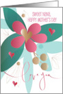 Hand Lettered Mother’s Day for Nana Love You Pink Flower and Hearts card