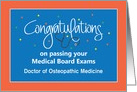 Passing Medical Board Exams, Doctor of Osteopathic Medicine card
