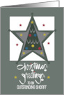 Hand Lettered Christmas for Outstanding Sheriff Star and Holiday Tree card