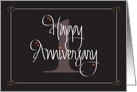 Anniversary for 1st Anniversary, Hand Lettering, Number & Hearts card
