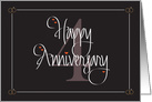 Wedding Anniversary for 4th Anniversary, Hand Lettering & Hearts card