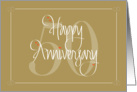 Wedding Anniversary for 50th Anniversary, Hand Lettering & Hearts card