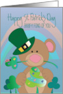 St. Patrick’s Day Bear in Green Leprechaun Hat Bear-y Fond of You card