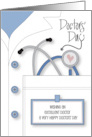 Hand Lettered Doctors’ Day 2025 White Jacket Stethoscope and Heart card