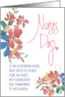 Hand Lettered Nurses Day 2024 with Flowers for Outstanding Nurse card