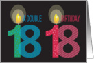 Birthday for 18 Year Old Twins, Boy and Girl with Candles card