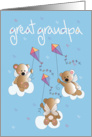 Grandparents Day for Great Grandpa, Trio of Angelic Bears & Kites card