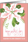 Hand Lettered Mother’s Day for Wonderful Grandma Pink Lily and Hearts card