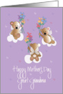 Mother’s Day for Great Grandma, Trio of Angelic Bears & Flowers card