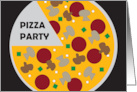 Invitation to Pizza Party with Large Yummy Combination Pizza card