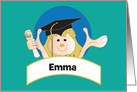 Graduation for Her with Custom Name, Graduate & Mortar Board card