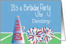 Birthday Party Invitation Cheerleading Theme, with Custom Name card