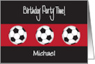 Birthday Party Invitation for Kids Soccer Ball Theme with Custom Name card