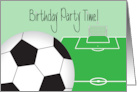 Birthday Party Invitation for Kids with Soccer Theme with Soccer Ball card