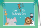 Birthday Party Invitation for Kid’s Zoo Birthday Party Zoo Animals card