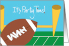 Birthday Party Invitation for Kids with Football Theme and Goalposts card