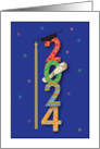 Graduation for 2024 Stacked Date with Mortarboard & Diploma card