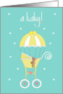 Hand Lettered Congratulations Adoption of Baby Stroller Parachute card