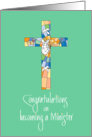 Congratulations Clergy Installation for Minister with Colorful Cross card