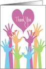 International Thank a Volunteer Day, Colorful Thank You Arms & Hands card