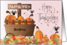 Thanksgiving Pumpkin Patch Pumpkin Fall Leaves and Custom Name card