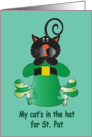 St. Patrick’s Day with Black Cat, Cat’s in the Hat for St. Pat card