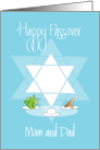 Passover Mom & Dad, with Star of David & Passover Seder Foods card