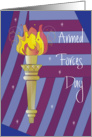 Armed Forces Day, American Flag and Statue of Liberty Torch card