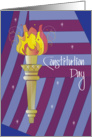 Constitution Day, American Flag and Statue of Liberty Torch card