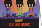 Halloween for Daughter It’s All About the Shoes Colorful Witch Boots card
