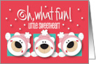 Christmas for Little Sweetheart Girl with Polar Bears in Winter Hats card