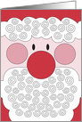 Christmas Santa for Kids, with Curly Beard & Red Nose card