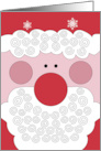 Christmas Santa for Grandchild, with Curly Beard & Red Nose card