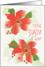 Hand Lettered Christmas for Aunt Tis the Season Decorated Poinsettias card