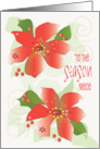 Christmas for Niece Tis the Season Decorated Red Poinsettias card