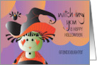 Hand Lettered Halloween Granddaughter Witching You with Cute Witch card