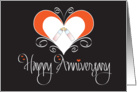 Wedding Anniversary for Expectant Parents, Hearts & Baby Bottles card