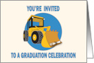 Graduation Invitation for Heavy Equipment Operator with Front Loader card